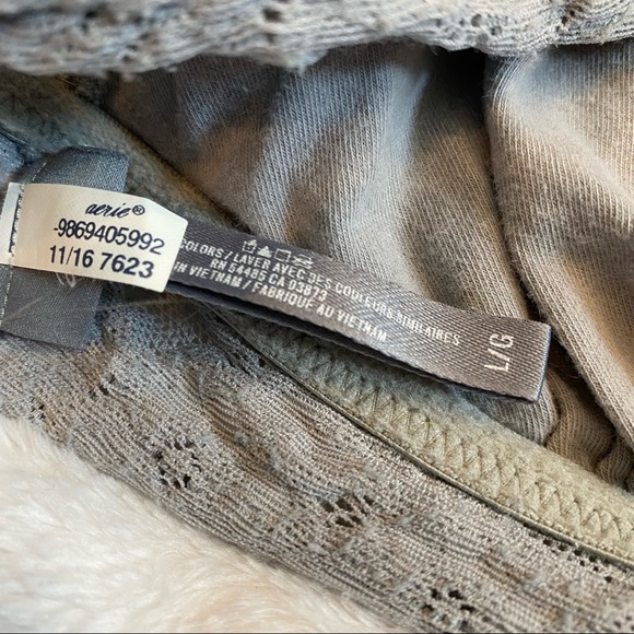 Aerie gray lace racer back bra size large - Picture 3 of 3